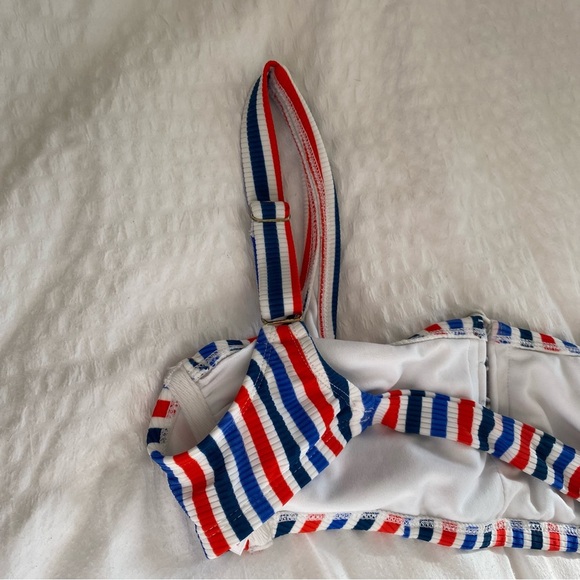 Target Xhileration Red White & Blue striped Bikini Top size D/DD - Picture 10 of 16